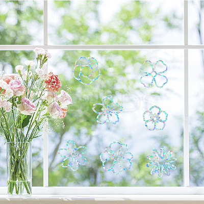 Waterproof PVC Colored Laser Stained Window Film Static Stickers DIY-WH0314-101-1