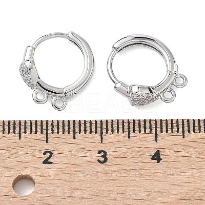 SHEGRACE Brass Micro Pave Clear Cubic Zirconia Hoop Earrings Findings XGR0153P-92P-1