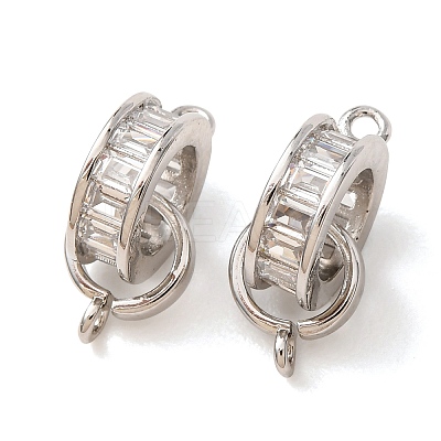 Brass Pave Clear Cubic Zirconia Tube Bails CU-CBA2907-12P-1