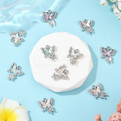 10Pcs 5 Colors Alloy Resin Pendants FIND-YW0009-78-1