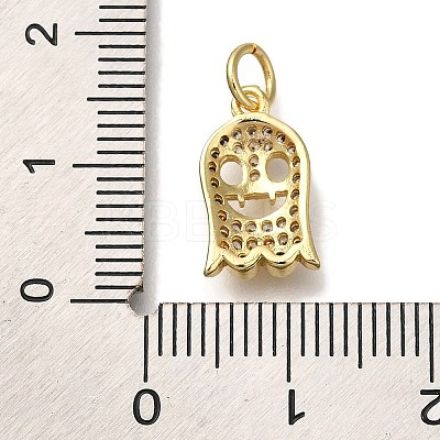 Rack Plating Brass Micro Pave Cubic Zirconia Charms KK-I720-15G-1