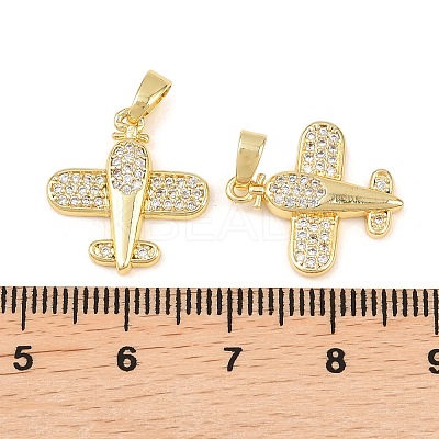 Brass Micro Pave Clear Cubic Zirconia Pendants KK-G549-18C-G-1