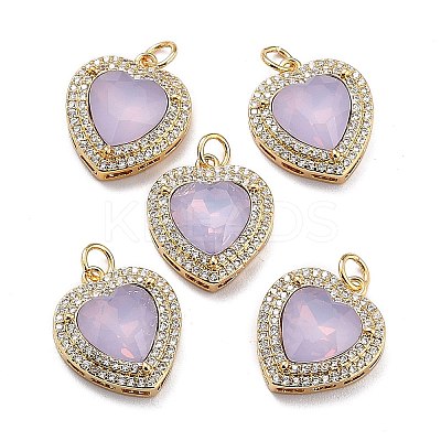 Eco-Friendly Brass Micro Pave Cubic Zirconia Pendants ZIRC-H122-03G-01-1