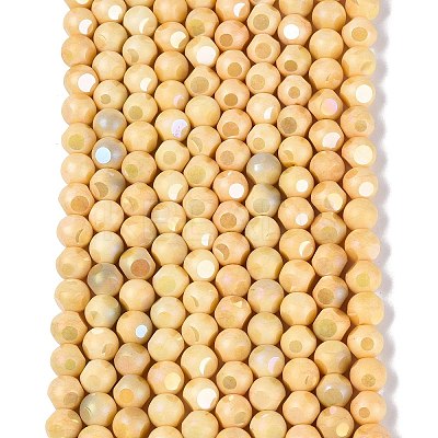 Ombre Effect Dyed Electroplate Opaque Glass Beads Strands EGLA-Q130-01A-22-1