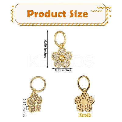 5Pcs Brass Micro Pave Clear Cubic Zirconia Charms ZIRC-SZ0001-99-1