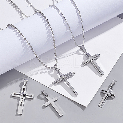 5Pcs 5 Styles 304 Stainless Steel Pendants STAS-PH0006-82-1