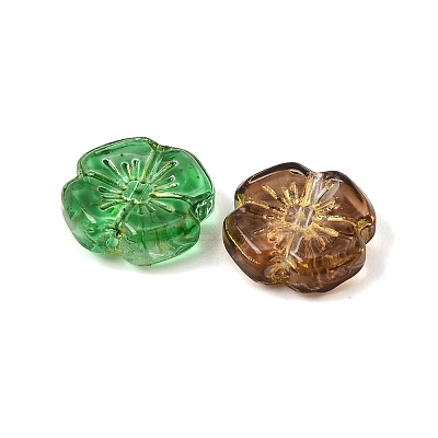 Baking Paint and Golden Metal Enlaced Glass Beads GL-CBA1477-16-1