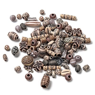 Mixed Antique Style Acrylic Beads MACR-R546-01-1