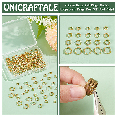 200Pcs 4 Styles Brass Split Rings FIND-UN0016-24-1