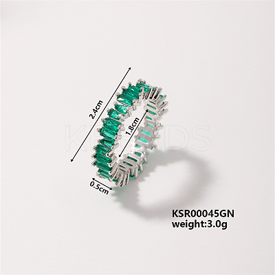 Fashionable Brass Rectangle Finger Rings for Unisex KE6050-3-1