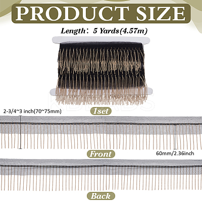 5 Yards Polyester Fringe Lace Trim DIY-FG0006-98A-1