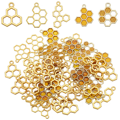 60Pcs 5 Style Alloy Pendants FIND-SC0005-93-1