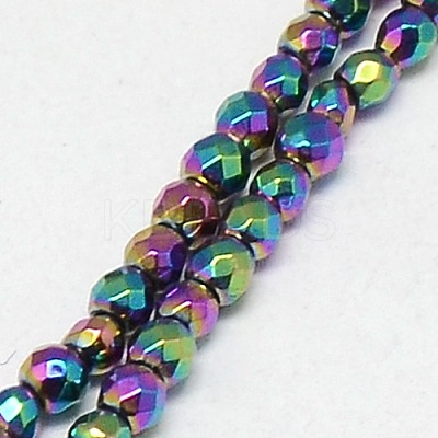 Electroplate Non-magnetic Synthetic Hematite Beads Strands G-J169B-4mm-05-1