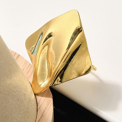 304 Stainless Steel Open Cuff Ring for Women RJEW-B109-03G-06-1