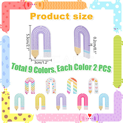 18Pcs 9 Colors Acrylic Pendants OACR-PH0004-31-1