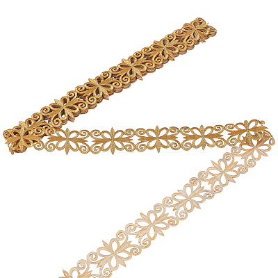 Sew on Ethnic Style Embroidery Flower Polyester Hollow Lace Ribbons OCOR-WH0109-343A-1
