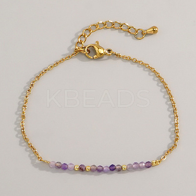 Natural Amethyst Beads Link Bracelets AL8612-4-1