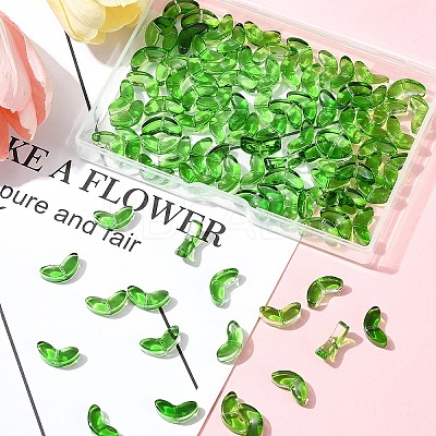 200Pcs Spray Painted Transparent Glass Beads GLAA-FS0002-54B-1