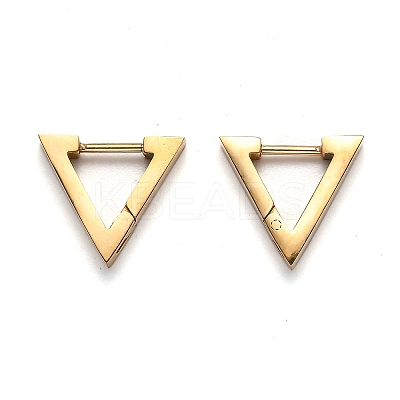 304 Stainless Steel Triangle Huggie Hoop Earrings STAS-J033-02A-G-1