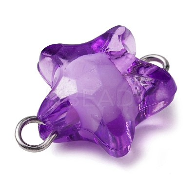 Transparent Acrylic Star Connector Charms PALLOY-JF02814-1