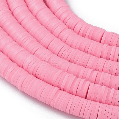 Flat Round Handmade Polymer Clay Beads CLAY-R067-6.0mm-28-1