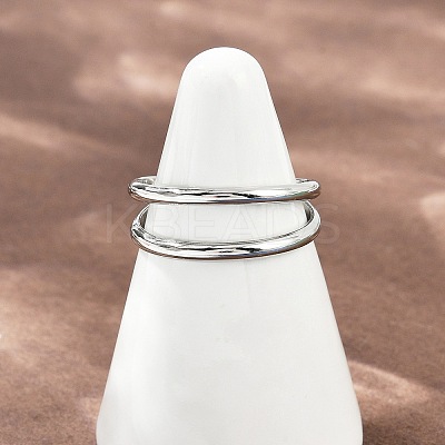 304 Stainless Steel Adjustable Open Cuff Rings for Women RJEW-K301-05P-1