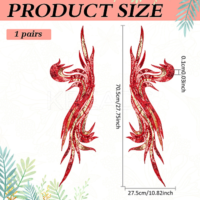 2Pcs 2 Style Polyester Embroidery Sew on Appliques PATC-MA0001-32B-1