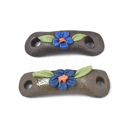 Handmade Porcelain Conector Charms PORC-N004-143B-1