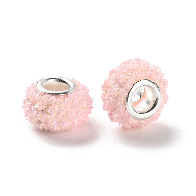 AB Color Resin Rose Flower European Beads RESI-M001-05D-1