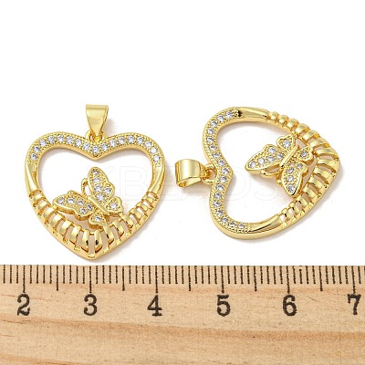 Rack Plating Brass Micro Pave Cubic Zirconia Pendants KK-F869-17G-1