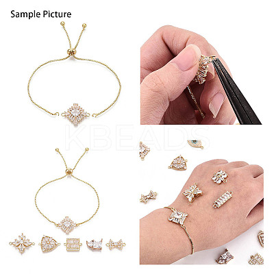 Brass Pave Clear Cubic Zirconia Pendants KK-N284-07G-1