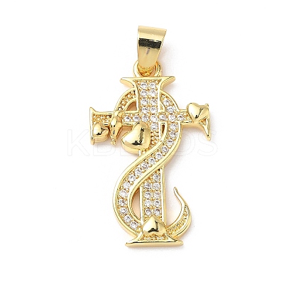 Micro Pave Clear Cubic Zirconia Pendants KK-L253-13G-01-1