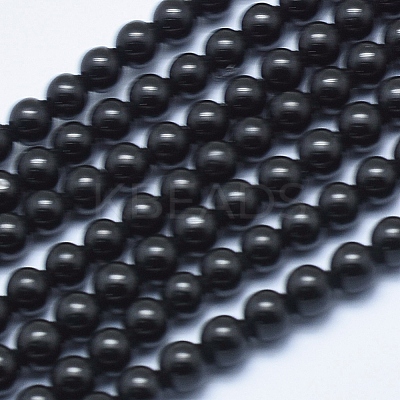 Natural Black Tourmaline Beads Strands G-E444-27-4mm-1