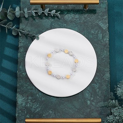 10Pcs 2 Colors 304 Stainless Steel Beads STAS-UN0041-09-1