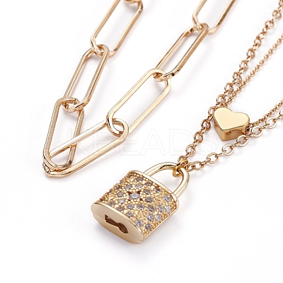Double Layer Necklaces & Chain Necklaces Sets NJEW-JN02753-1