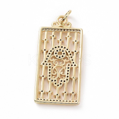 Brass Micro Pave Colorful Cubic Zirconia Pendants KK-E068-VF024-1