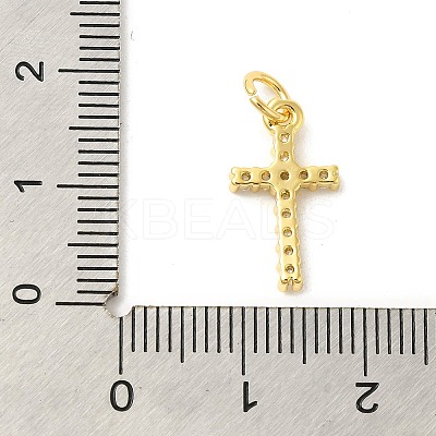 Cross Shape Rack Plating Brass Micro Pave Cubic Zirconia Pendants KK-S396-07B-1