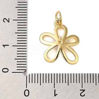 Rack Plating Brass & Clear Cubic Zirconia  Pendants KK-S372-18G-1