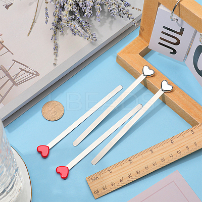 4Pcs 2 Colors 201 Stainless Steel Bookmarks AJEW-CP0005-79-1