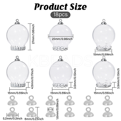 DIY Round Glass & Brass Bottle Pendant Making Kits DIY-CA0006-75-1