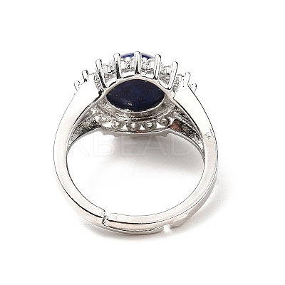 Natural Lapis Lazuli Adjustable Rings RJEW-P043-02P-20-1