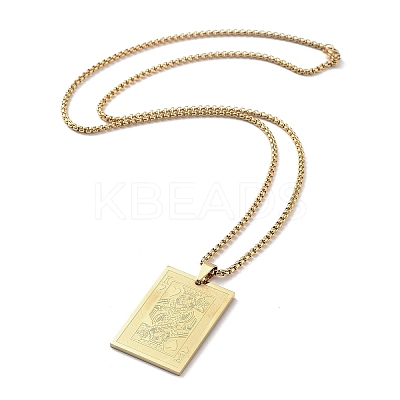 201 Stainless Steel Pendant Necklace NJEW-K253-12G-1