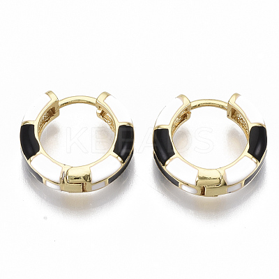 Brass Huggie Hoop Earrings EJEW-S209-06A-1