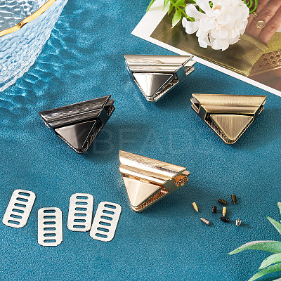 4 Bags 4 Colors Zinc Alloy Twist Bag Lock Purse Catch Clasps PURS-TA0001-03-1