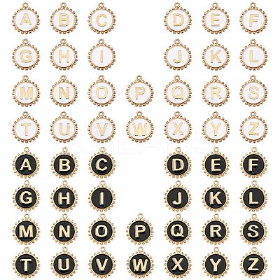 52Pcs 2 Colors Alloy Enamel Pendants ENAM-CJ0006-89-1