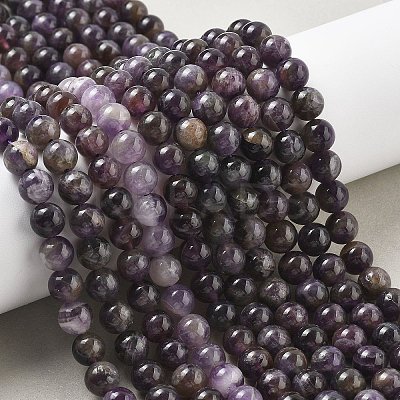 Natural Amethyst Beads Strands X-G-G779-8MM-05A-1