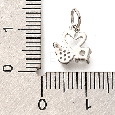 Rack Plating Brass Micro Pave Cubic Zirconia Charms KK-H508-31P-1