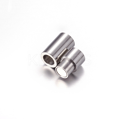Tarnish Resistant 304 Stainless Steel Magnetic Clasps with Glue-in Ends LS-STAS-K006-10C-1