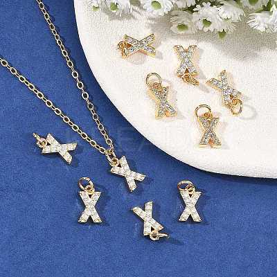 SHEGRACE Brass Micro Pave Clear Cubic Zirconia Pendants XGRQ29573-394G-X-1