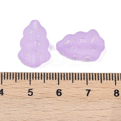 Frosted Transparent Acrylic Beads OACR-P029-04B-02-1